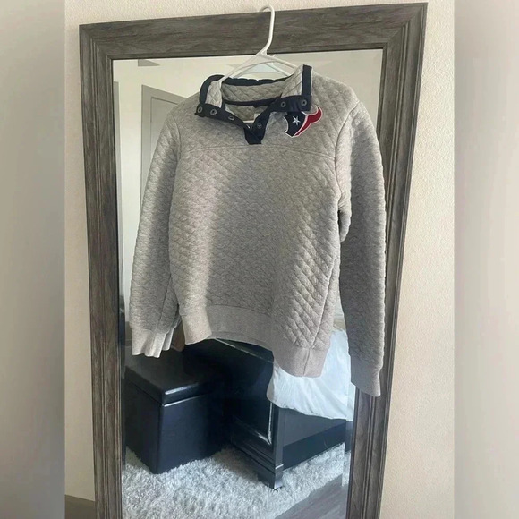 NFL Sweaters - NFL grey Houston Texans quilted sweater